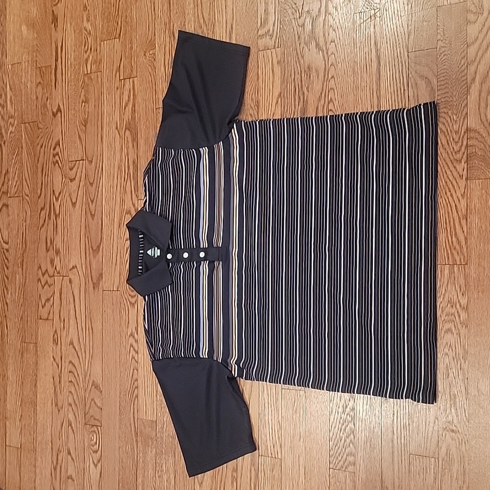 Bolle Golf Tech Striped Short sleeve Shirt w/buttons Size L